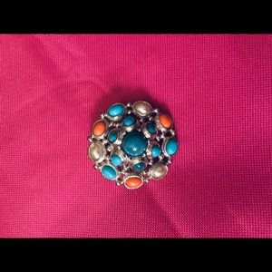 Turquoise,Coral and Pearl Pin ❤️ 2for$10 ❤️